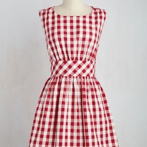 Modcloth Red Gingham Dress